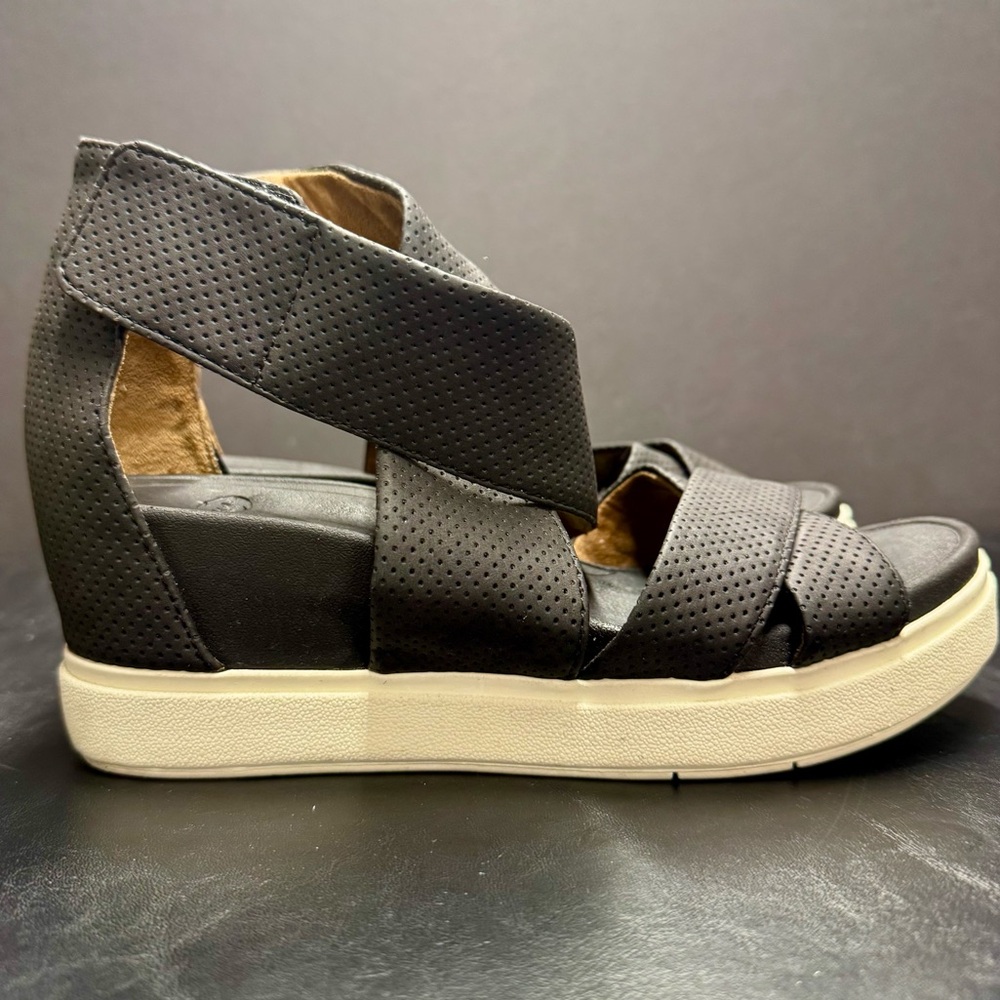 Dr. Scholl’s Sheena platform wedge strappy sandal black women’s shoe size 7 Med - Picture 4 of 14